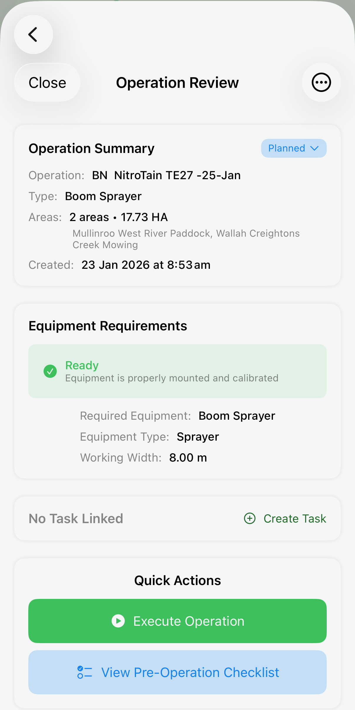 Field Operations planning with multi-product spray wizard and GPS tracking